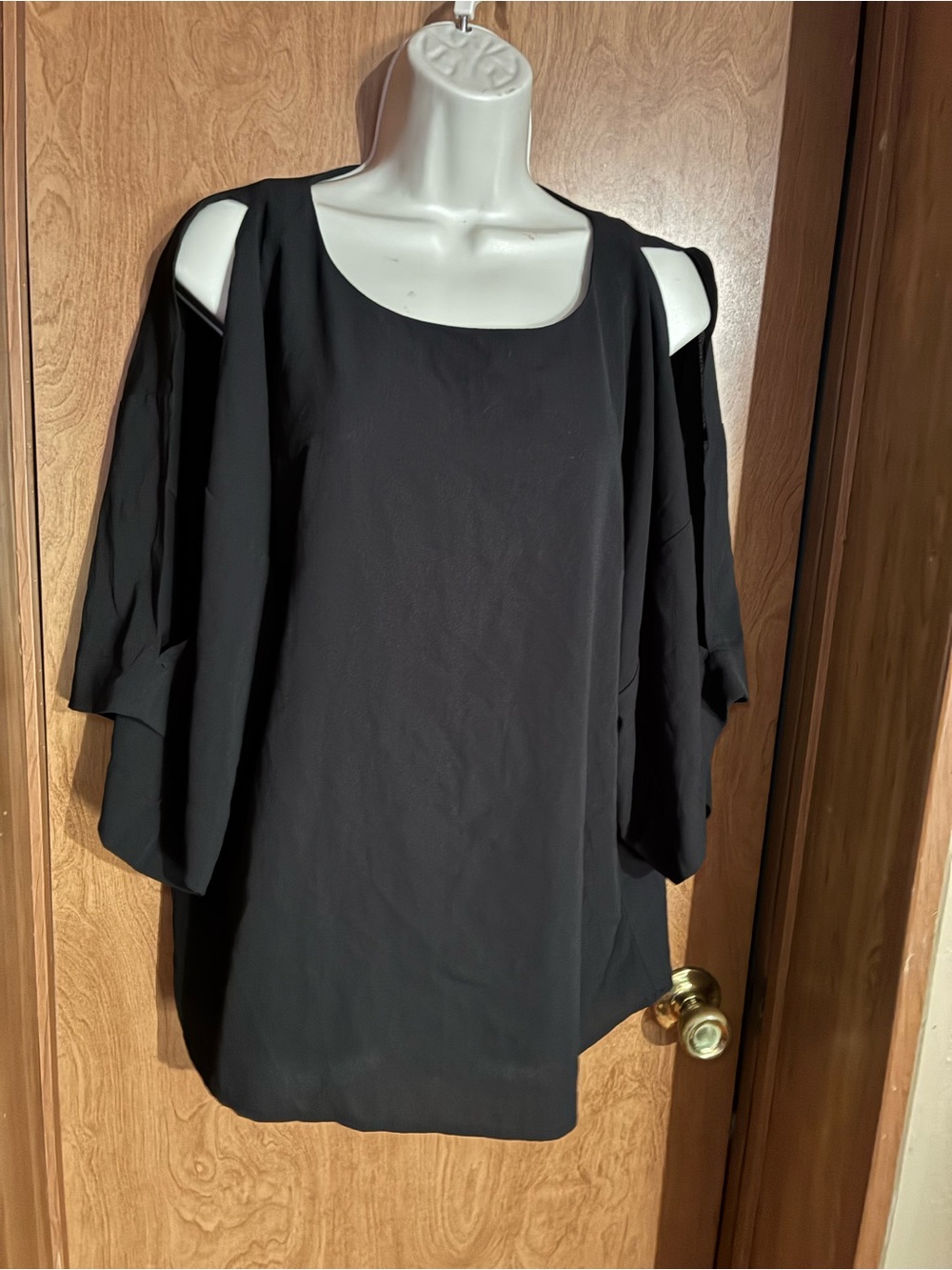 Black Cold-Shoulder Women's Top